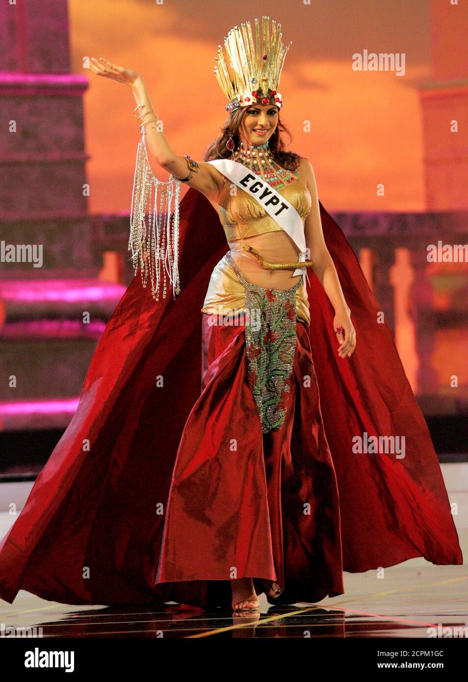 Miss Universe 05 Contestant Meriam George Of Egypt Models Her Outfit During The National Costume Show In Bangkok May 25 05 The Miss Universe 05 Pageant Will Take Place In Bangkok On