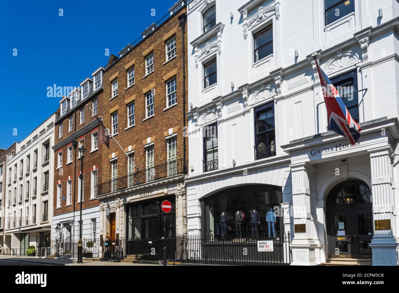 England, London, Westminster, Mayfair, Saville Row, Tailors Shops Stock Photo