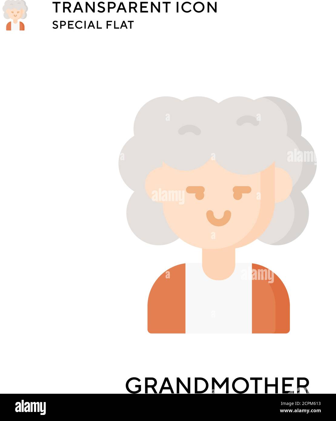 Grandmother vector icon. Flat style illustration. EPS 10 vector. Stock Vector