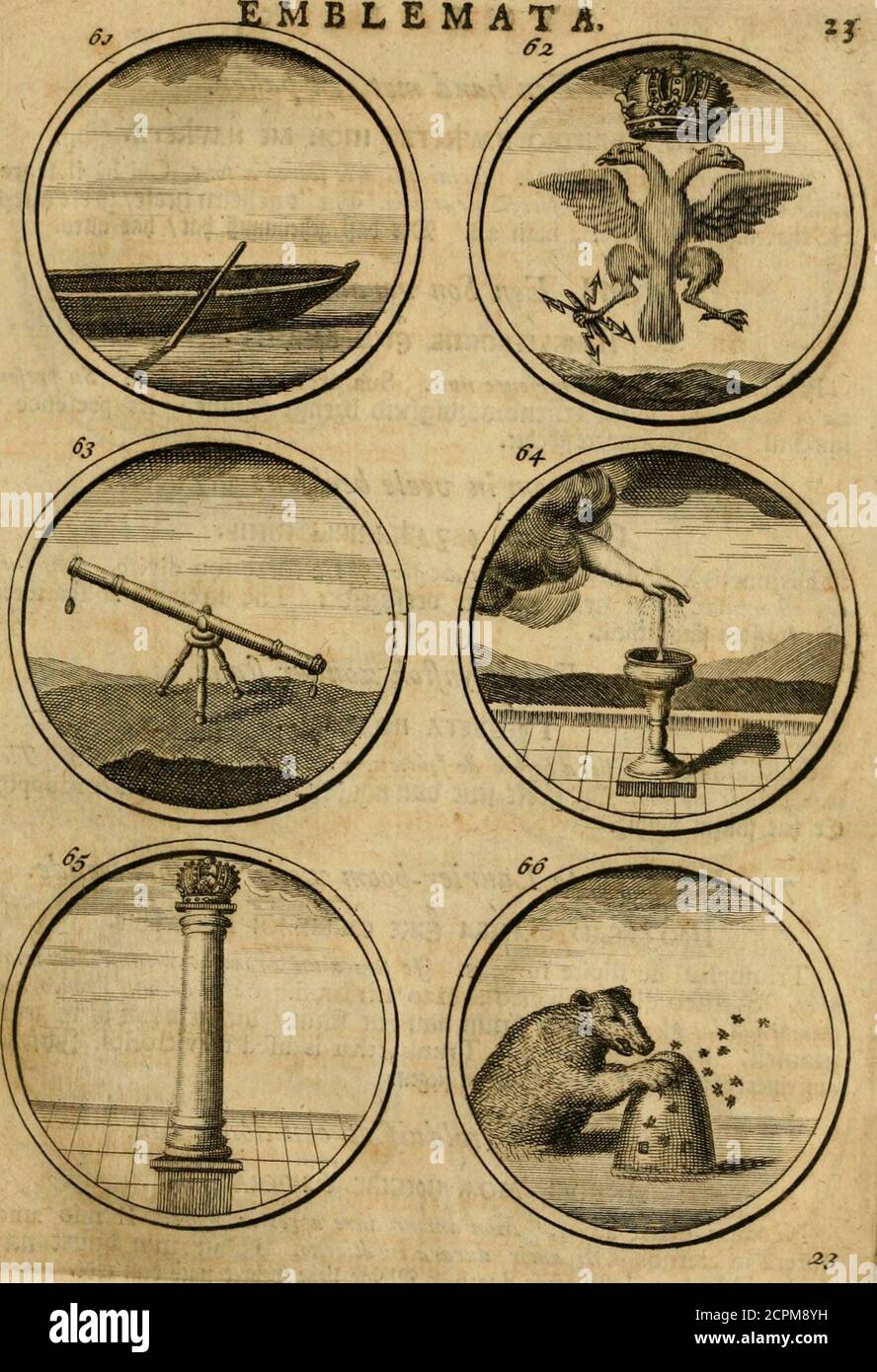 Symbola Et Emblemata I4 S Y M D D L A 6j Een Hand Met Een Pajfer Dnd D 4dd D D0 Hm Feftz D D D D D Hmfettz Qua A Fecrctis Ab Omnibus