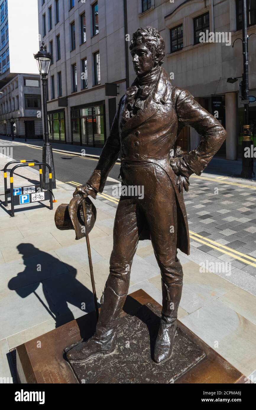 England, London, Westminster, St.James's, Jermyn Street, Beau Brummell Statue Stock Photo