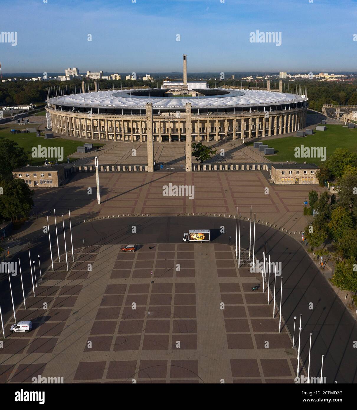 Berlin, Germany. 19th Sep, 2020. The Berlin Olympic Stadium in sunshine