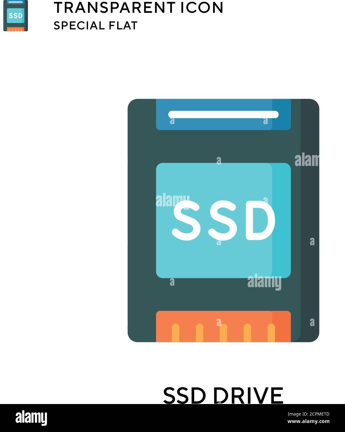Ssd drive vector icon. Flat style illustration. EPS 10 vector. Stock Vector