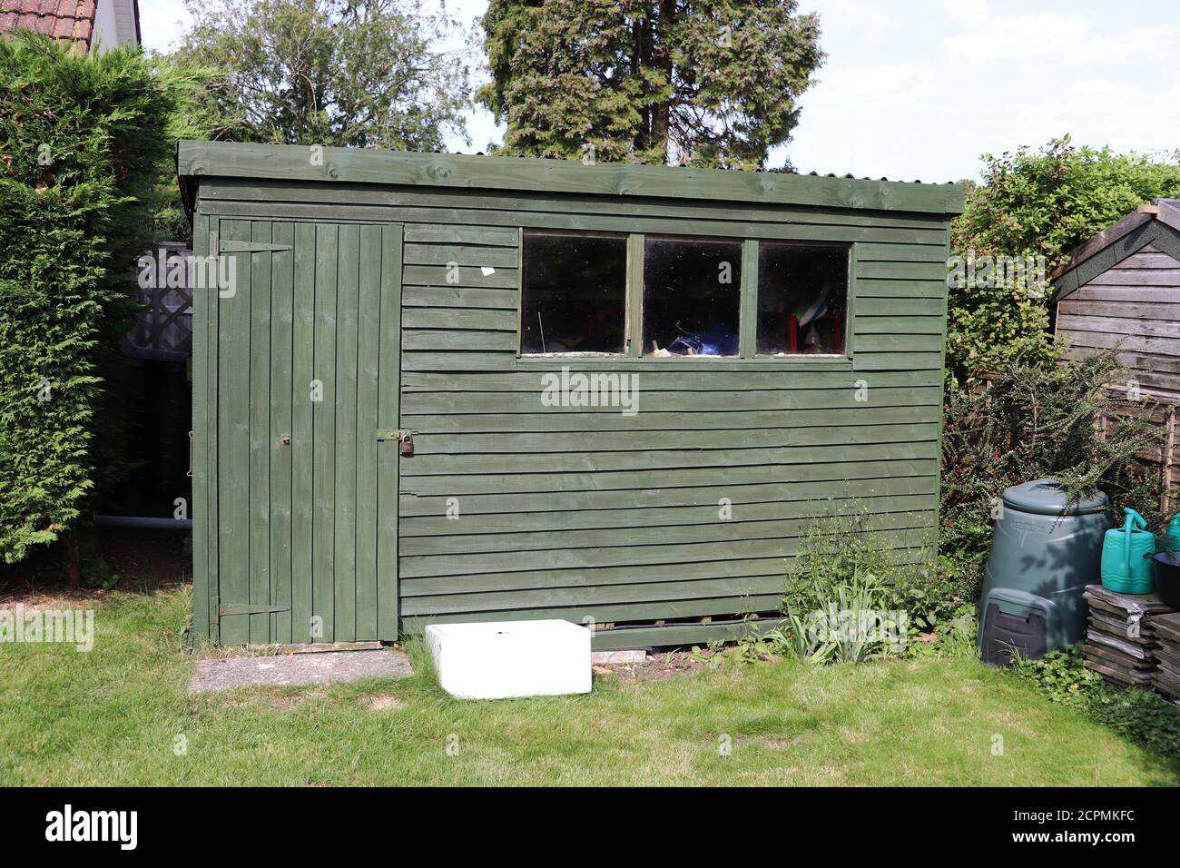 A twenty-year-old garden shed Stock Photo
