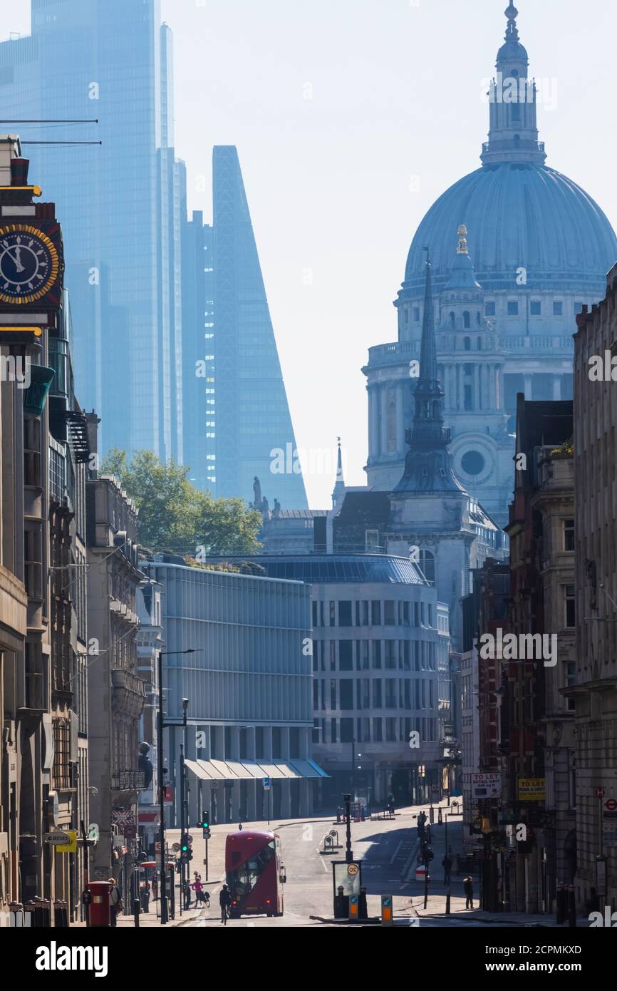 England, London, City of London, Fleet Street, Ludgate Hill and St.Paul's Cathedral Stock Photo