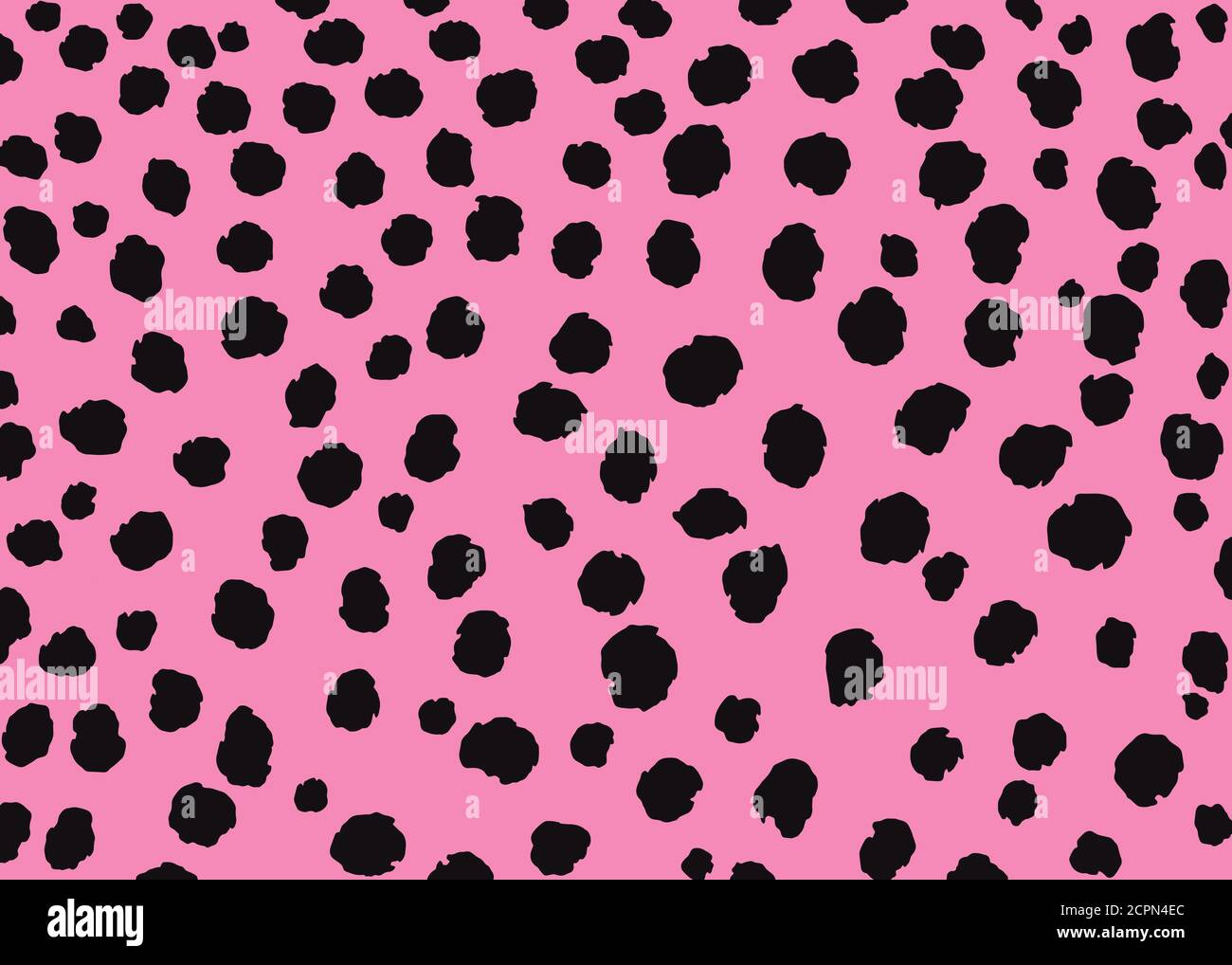 Leopard spots pattern design, pink and black vector illustration background. wildlife fur skin design illustration Stock Vector