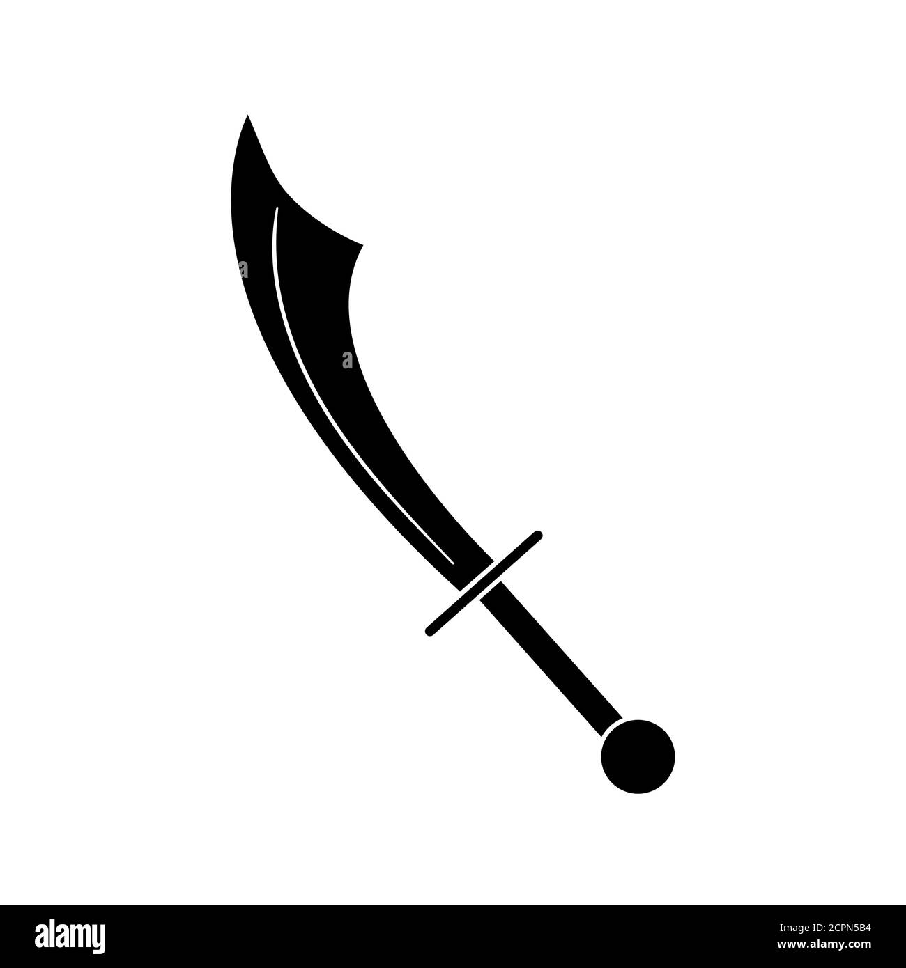 Arabic sword in trendy flat style isolated. Stock Vector illustration. Stock Vector