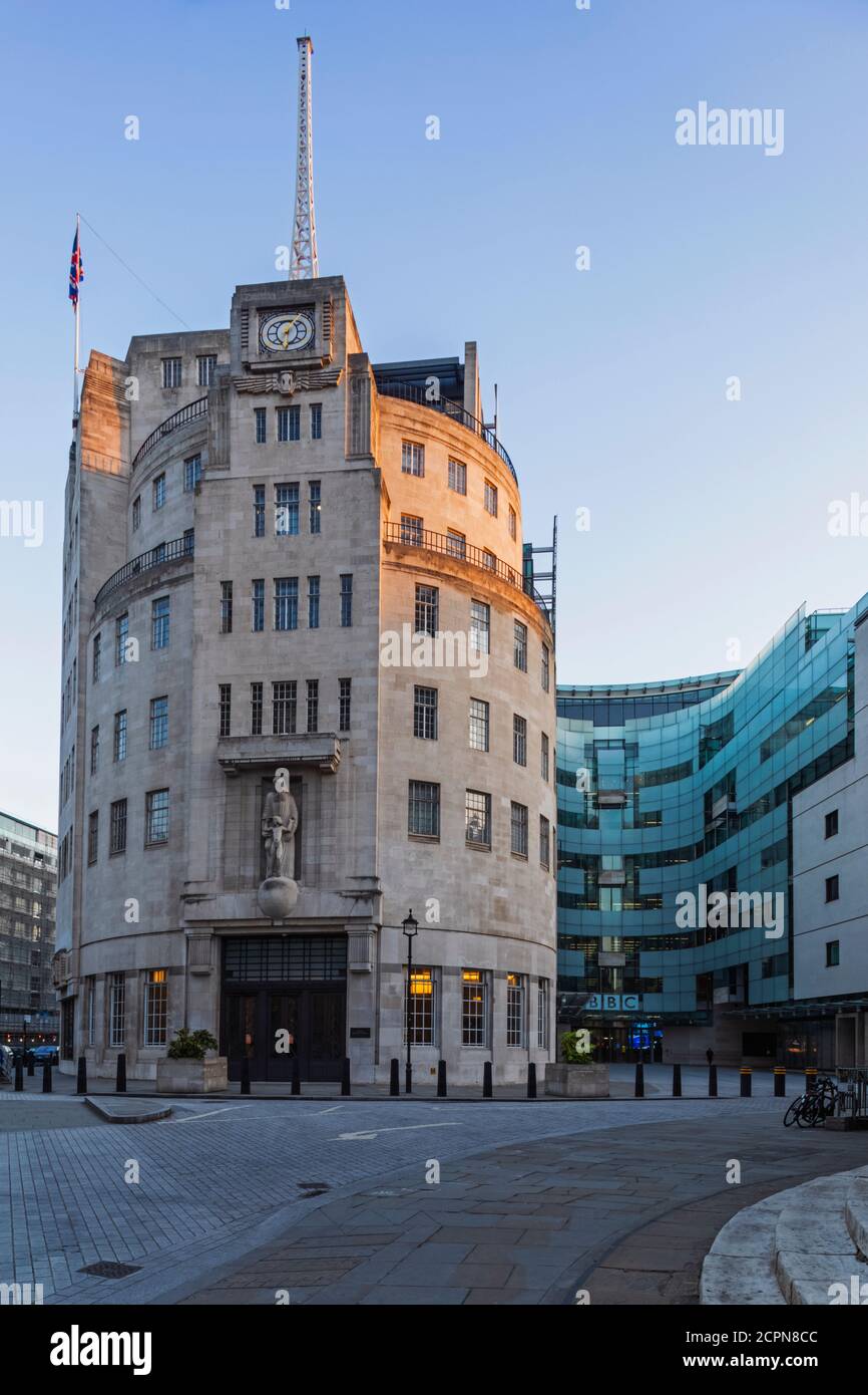 England, London, Portland Place, The BBC Broadcasting House Stock Photo