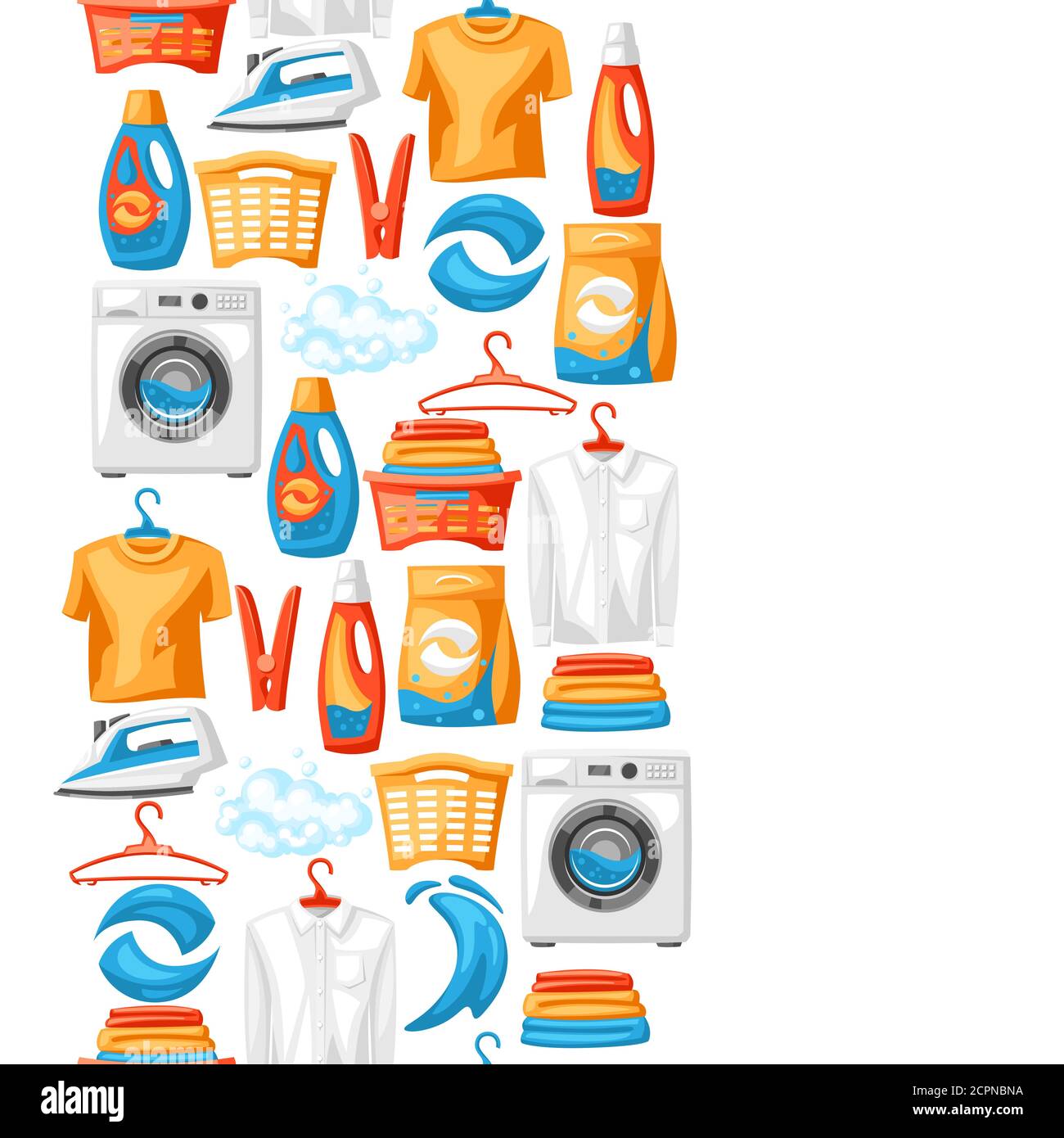 Laundry service seamless pattern with professional items. Stock Vector