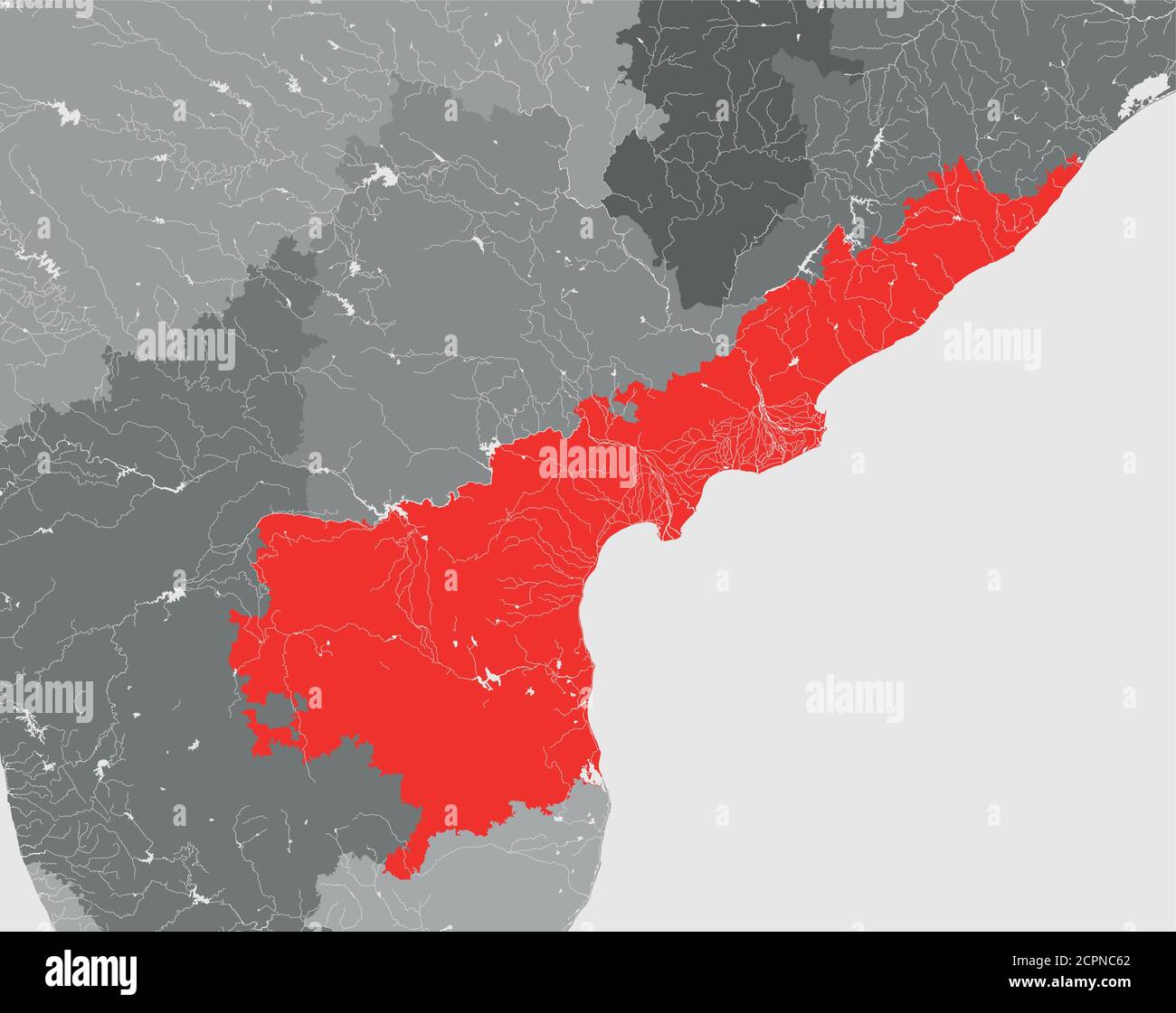 Andhra Pradesh Rivers Map India States - Map Of Andhra Pradesh. Hand Made. Rivers And Lakes Are  Shown. Please Look At My Other Images Of Cartographic Series - They Are All  Very Stock Vector Image &