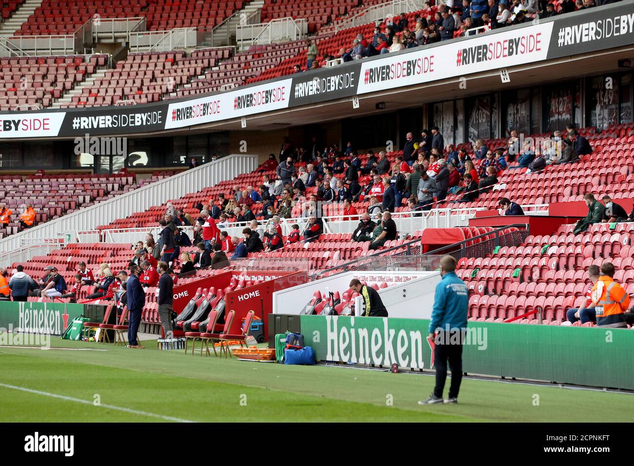 MIDDLESBROUGH, ENGLAND. SEPTEMBER 19TH 2020 1,000 fans allowed in to the stadium as pilot experiment during the Sky Bet Championship match between Middlesbrough and Bournemouth at the Riverside Stadium, Middlesbrough. (Credit: Mark Fletcher | MI News) Credit: MI News & Sport /Alamy Live News Stock Photo