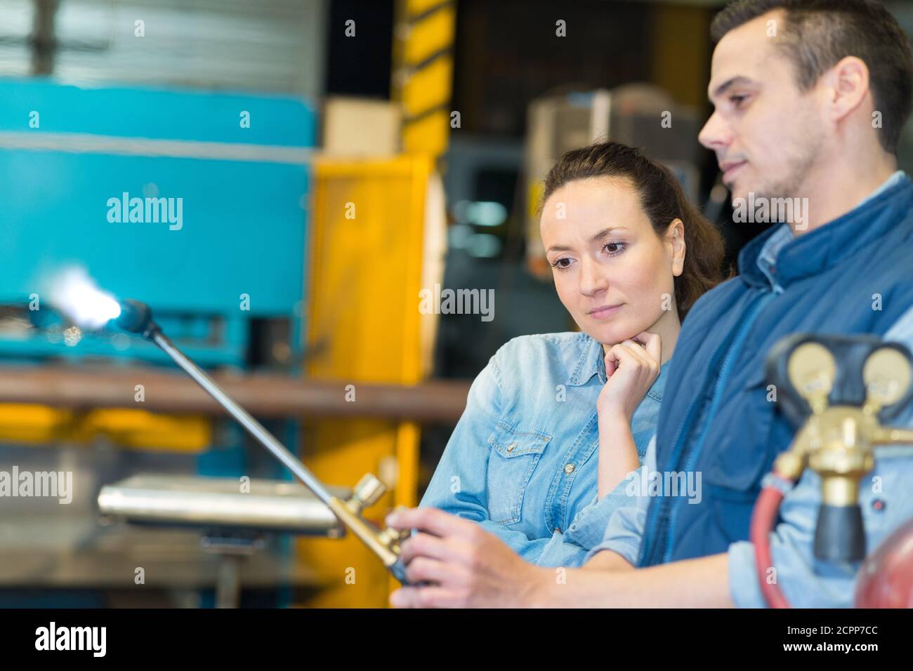 demonstrating the welding rod uses Stock Photo Alamy