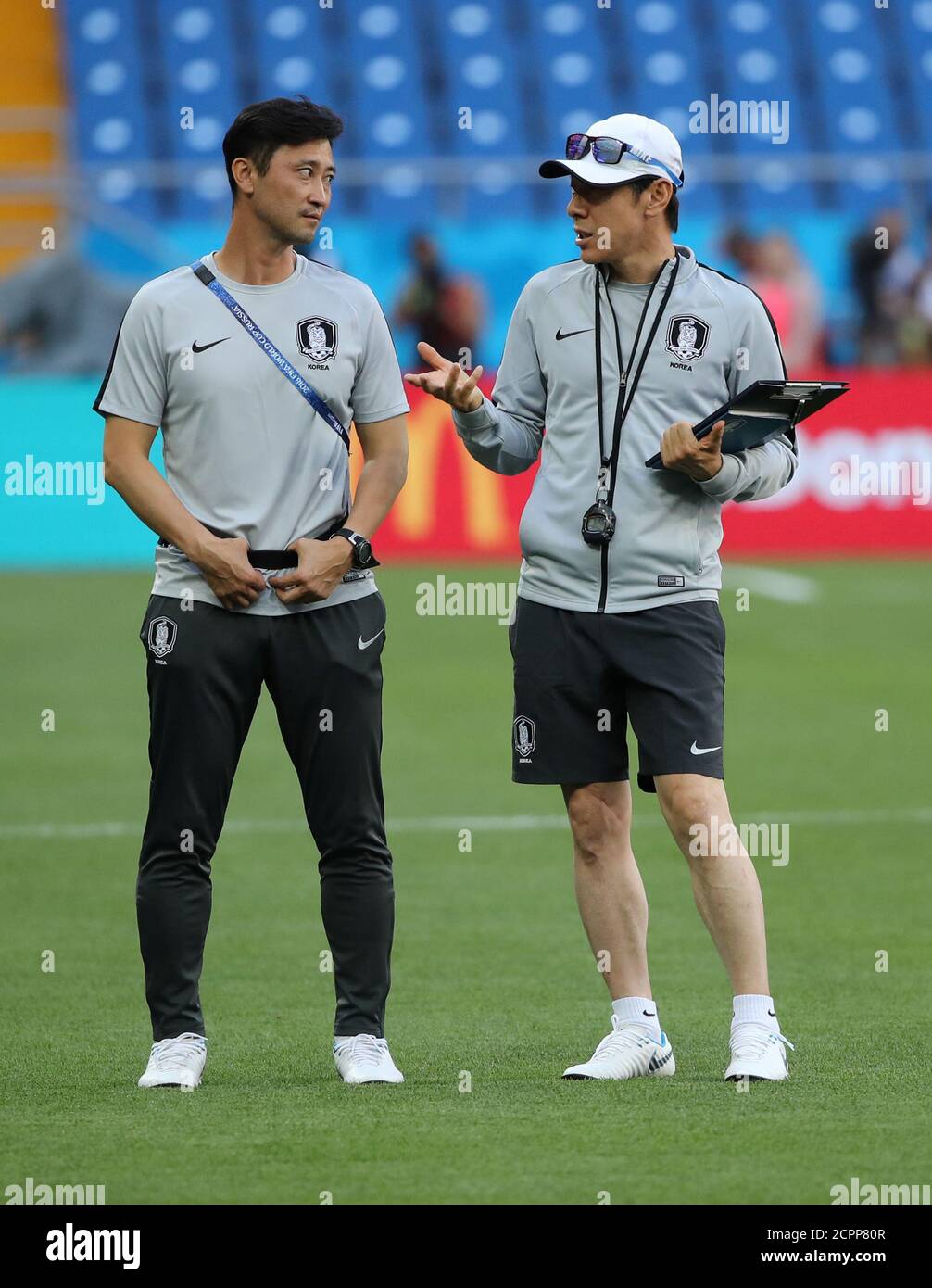 Soccer Football World Cup South Korea Training Rostov Arena Rostov On Don Russia June 22 2018 South Korea Coach Shin Tae Yong During Training Reuters Marko Djurica Stock Photo Alamy