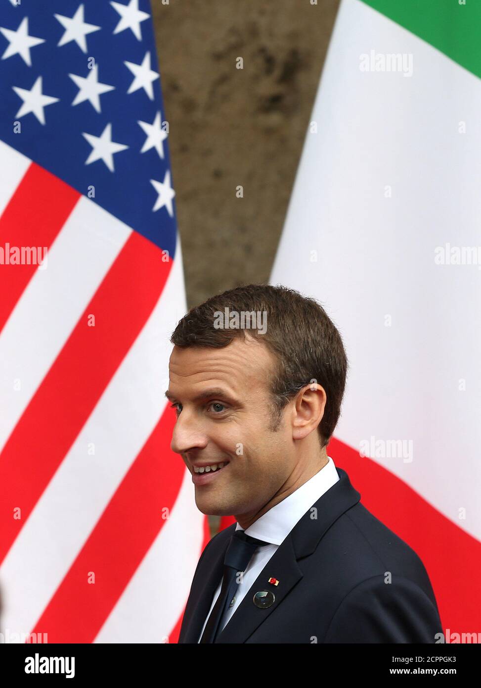 France’s President Emmanuel Macron attends the G7 summit in Taormina, Sicily, Italy, May 26, 2017. REUTERS/Alessandro Bianchi Stock Photo