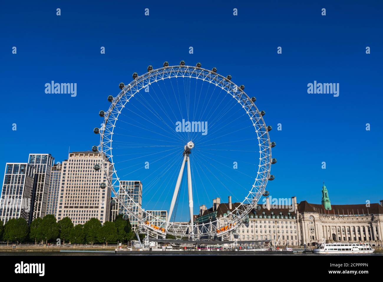 England, London, River Thames and The London Eye Stock Photo