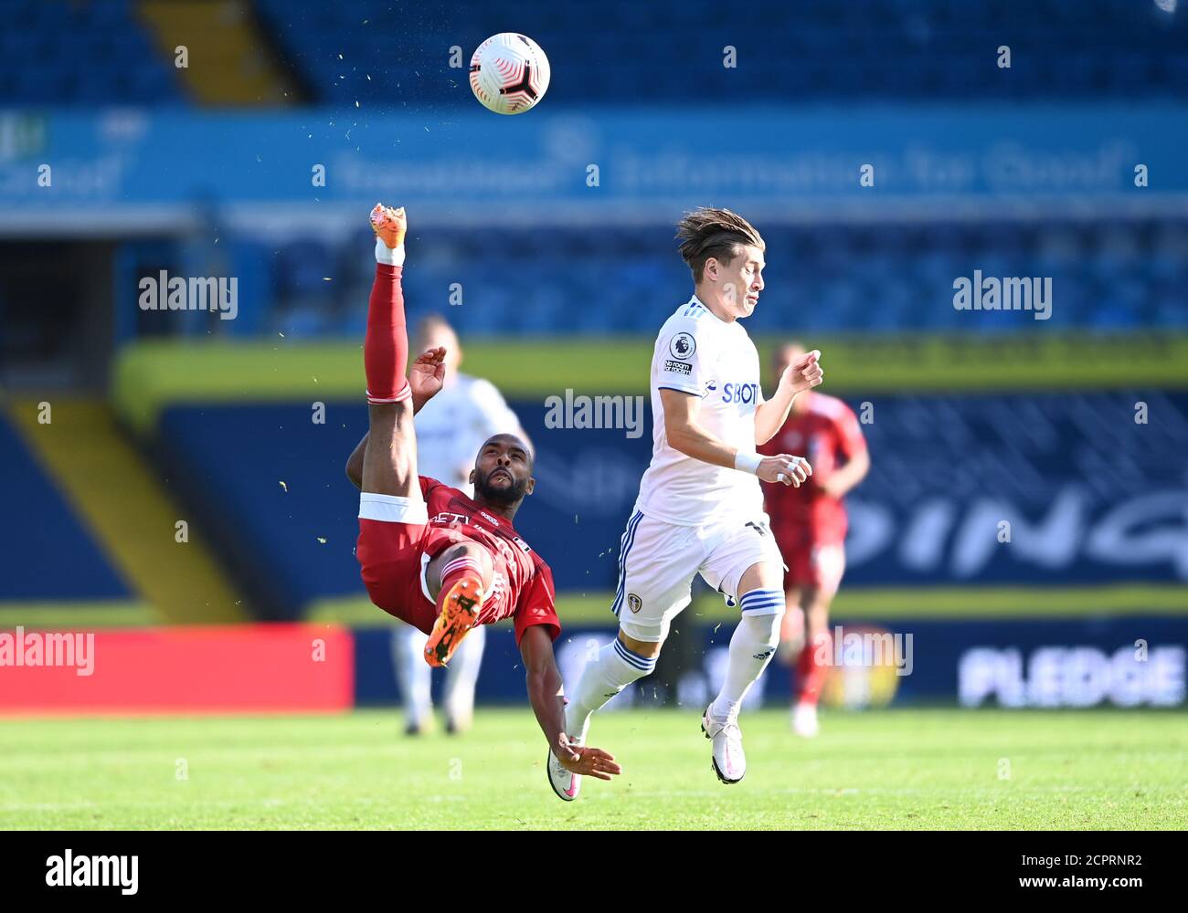 Fulham's Denis Odoi overhead kicks during the Premier League match at