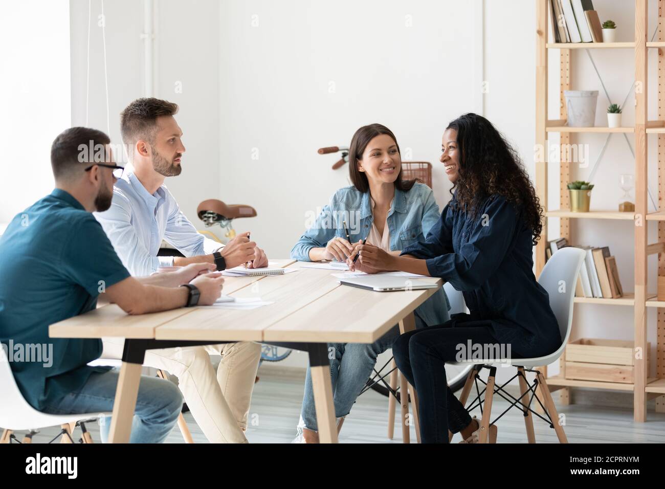 Businessman discussing project diverse partners hi-res stock ...