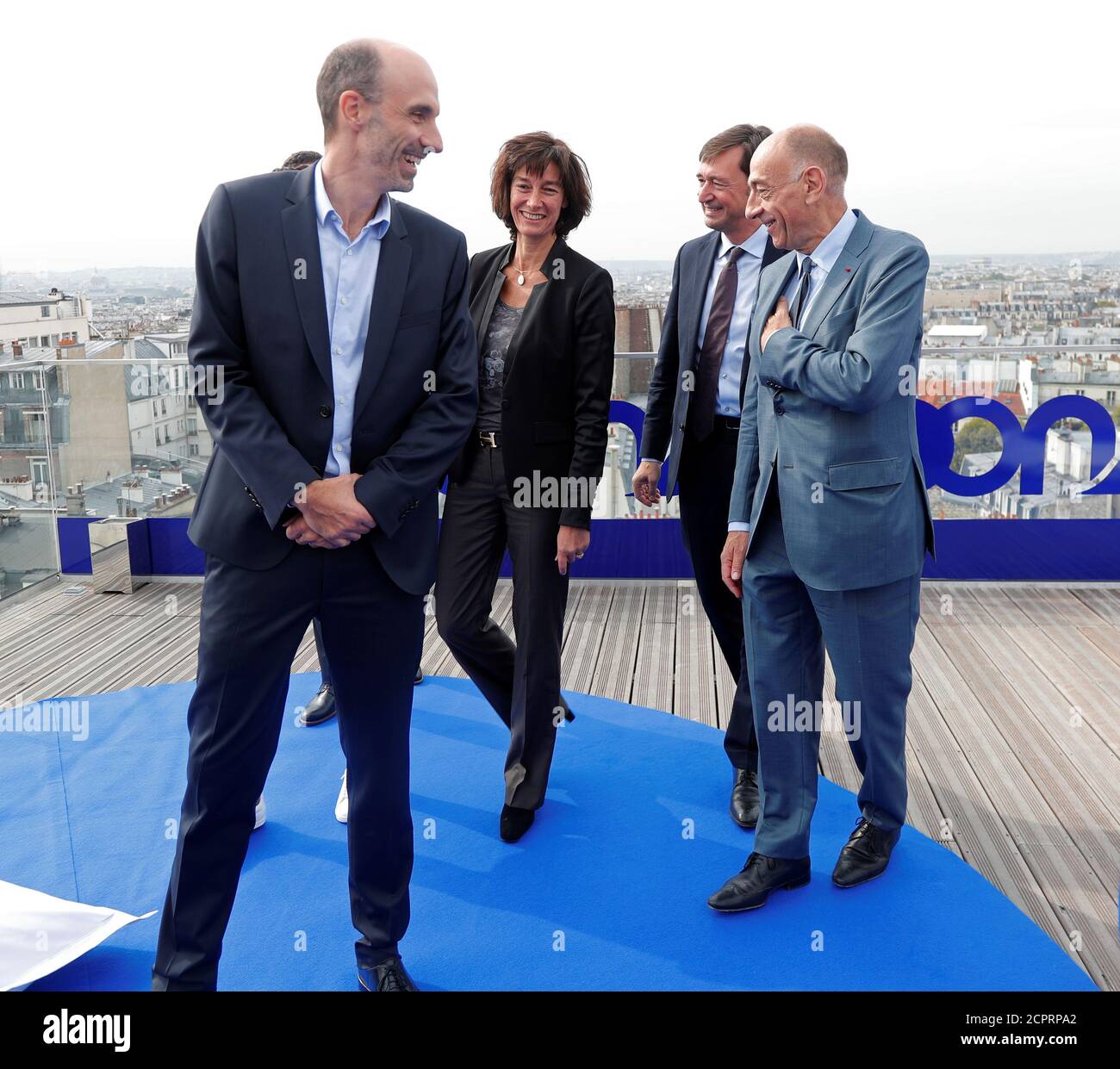 From L to R : Joon's CEO Jean-Michel Mathieu, Joon's Chief Operating  Officer Sophie Bordmann, Jean-Marc Janaillac, Chairman and Chief Executive  Officer of Air France-KLM and Chairman of Air France and Air