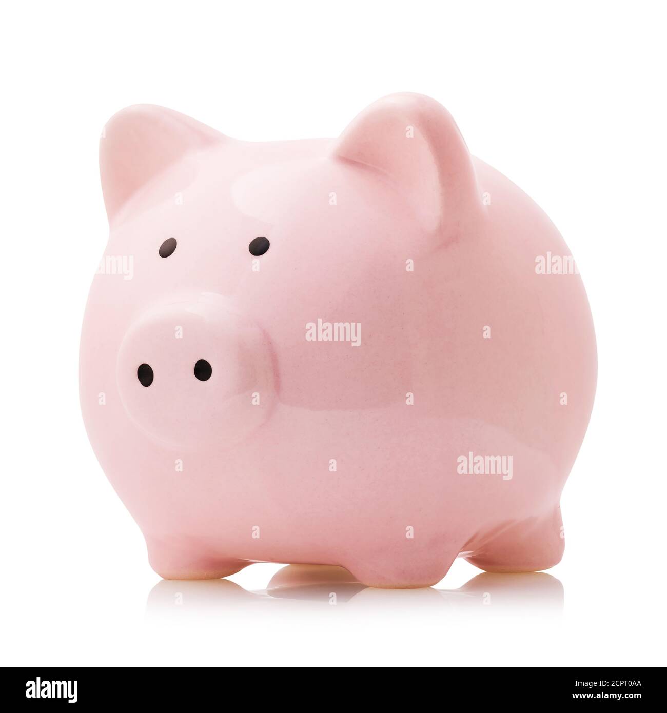 Pink ceramic piggy bank isolated on white background Stock Photo - Alamy