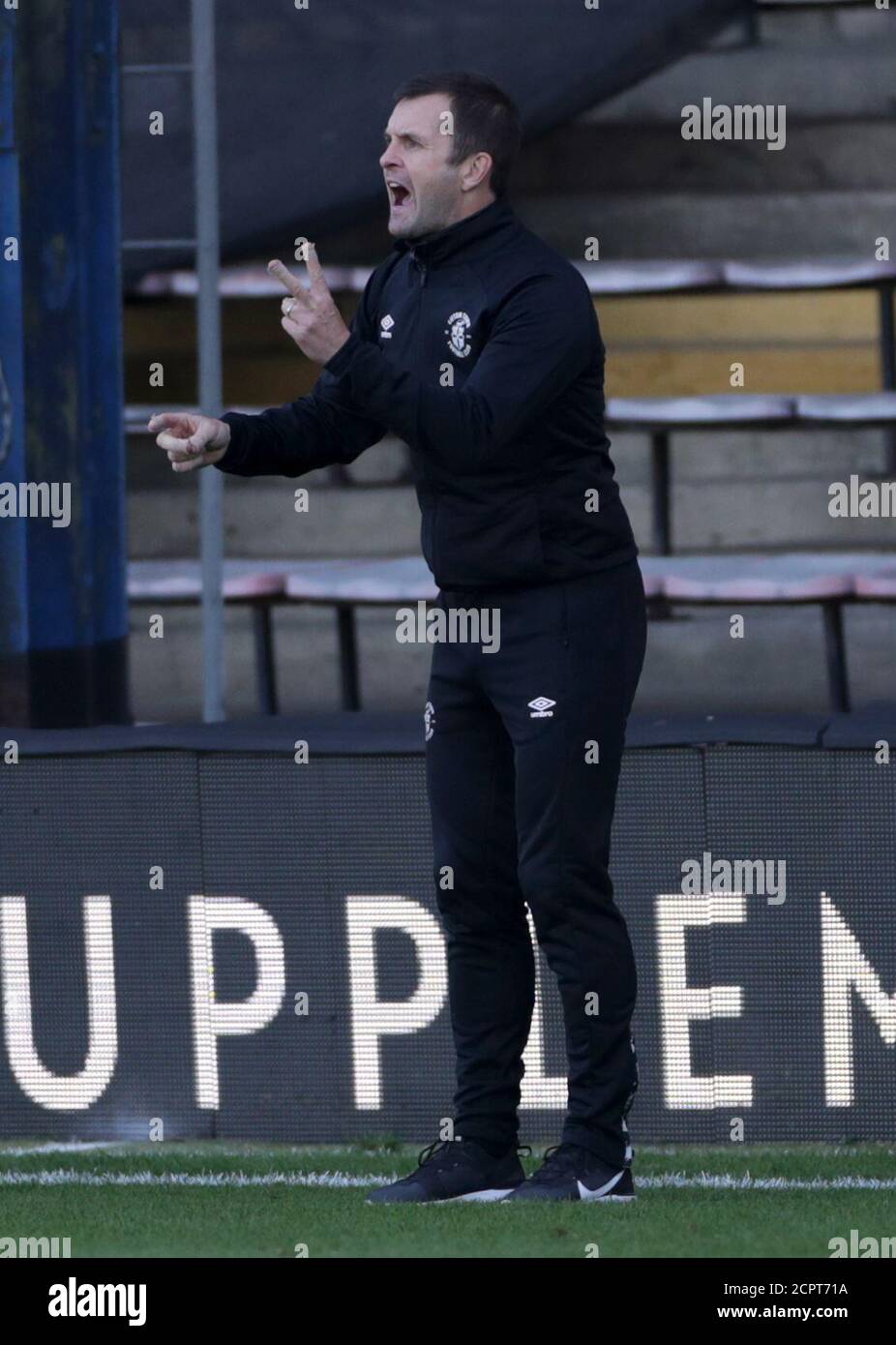 Luton Town manager Nathan Jones during the Sky Bet Championship match ...