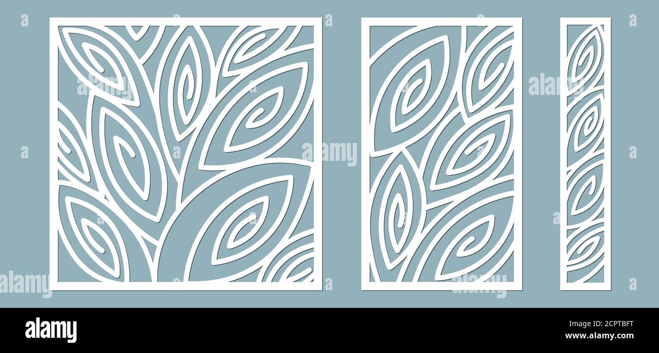 Set, panel for registration of the decorative surfaces. Abstract lines ...