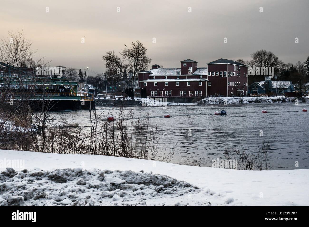 View of the small village of Baldwinsville, New York and the Seneca