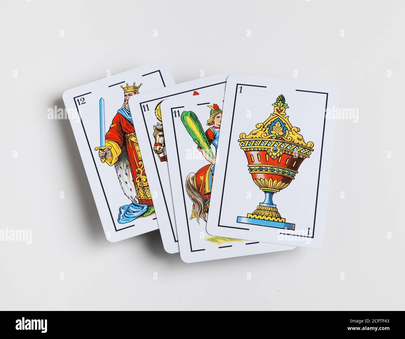 Spanish playing cards called naipes. Stock Photo