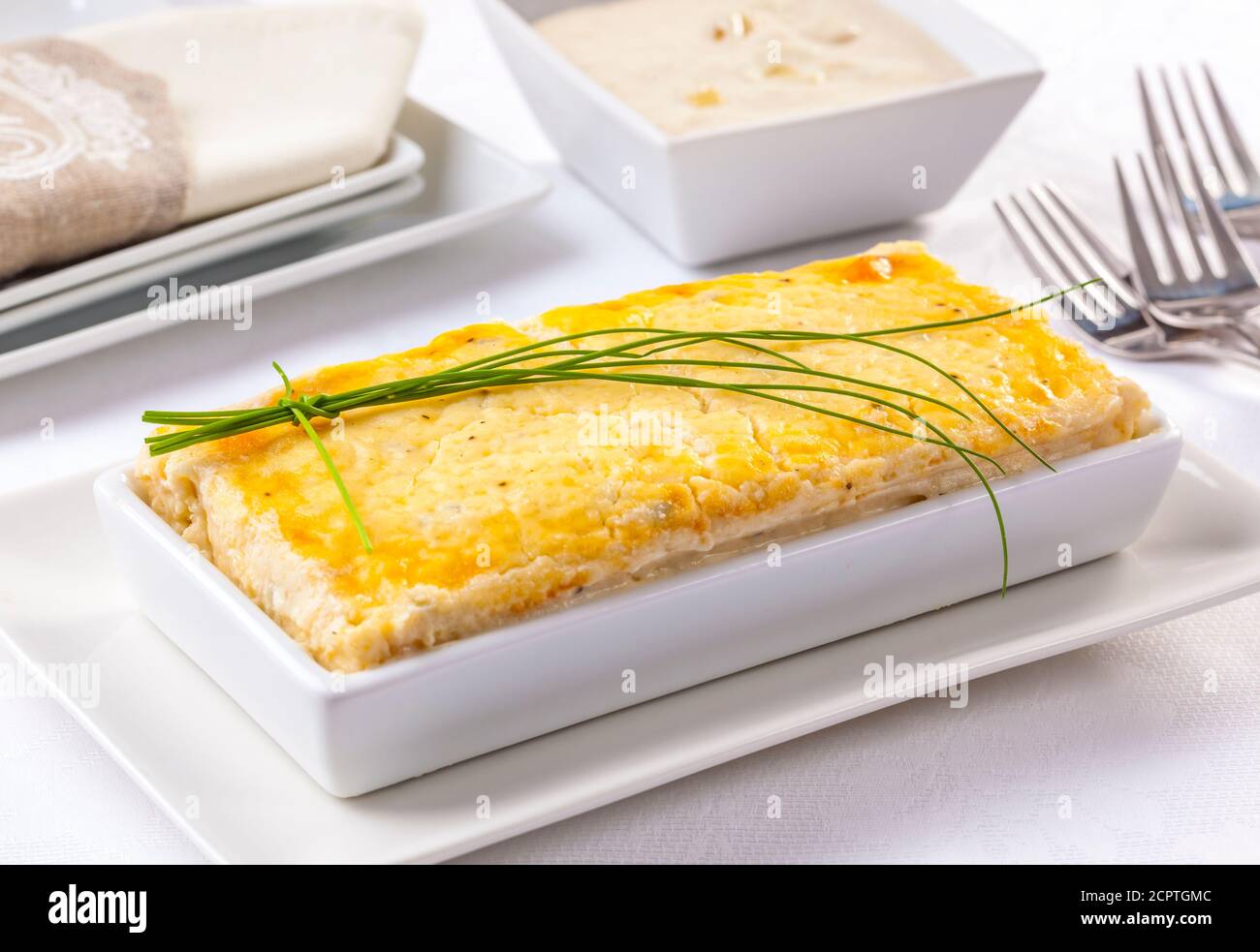 Cheese loaf made with different types of cheese. Stock Photo