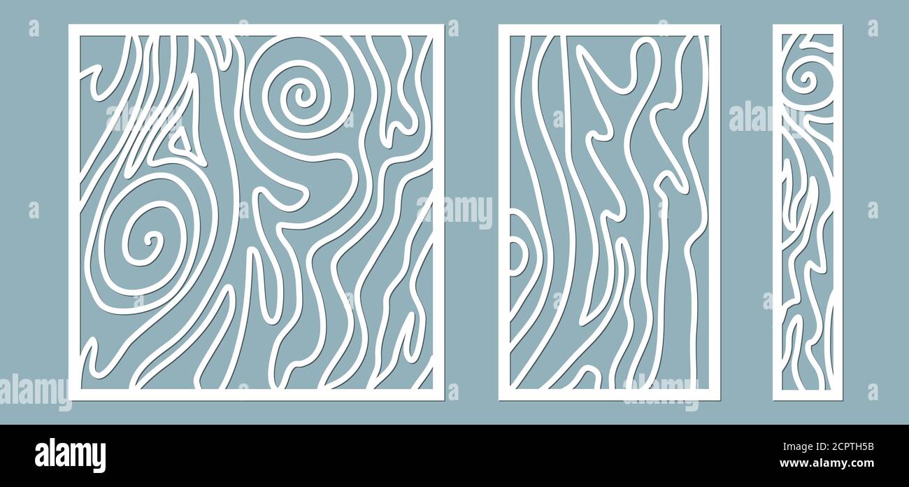 Set, panel for registration of the decorative surfaces. Abstract lines ...