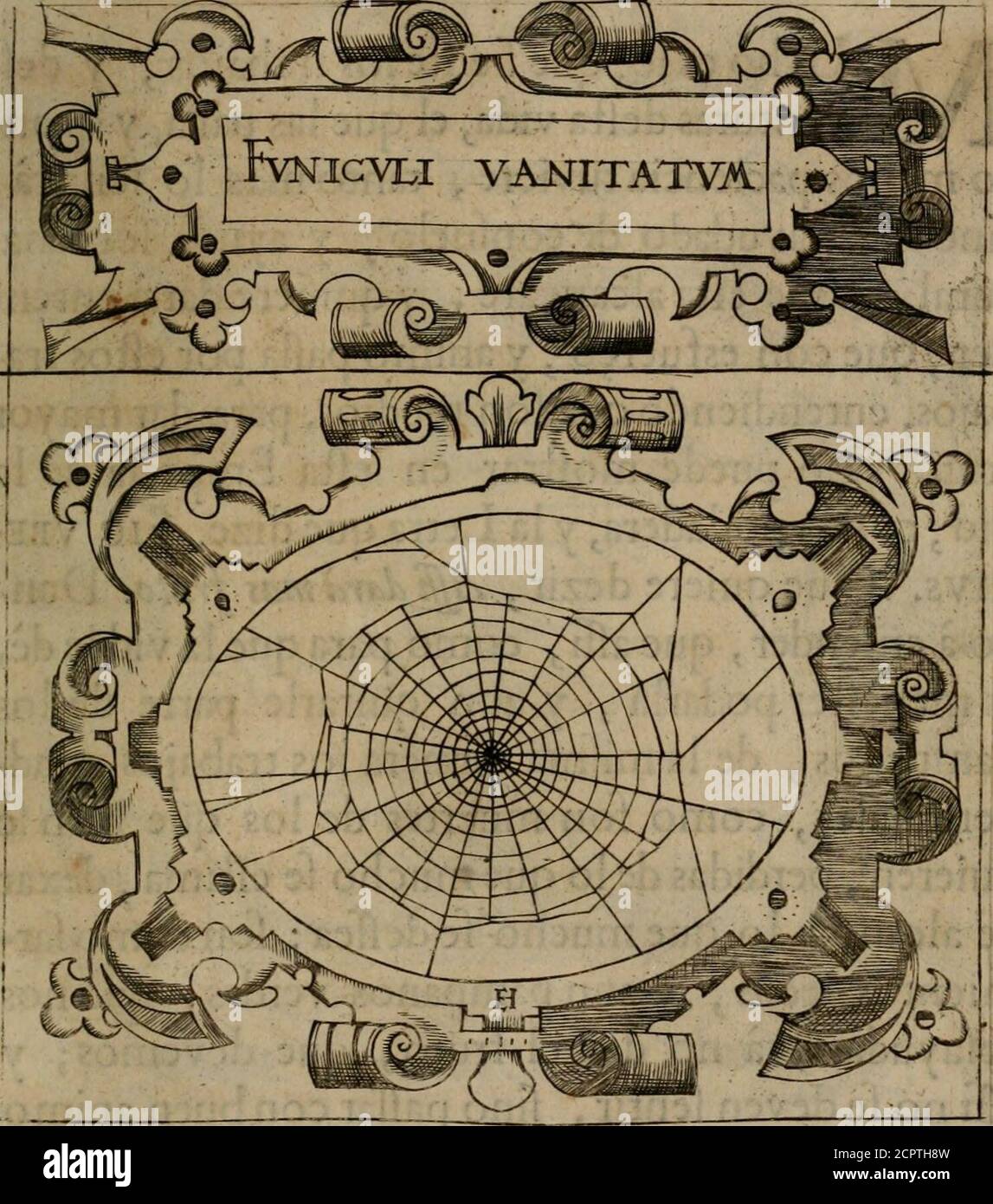 . Empresas morales . FU NI- iz(j PRIMERA PARTE, FUNICULI VANITATUM. DE los vanos, que hazcn fus obras, figuicn-do la vanidad, y mifcria del mundo , y detodo lo que en el fe contiene , fe dize , que la-bran la^os, y cuerdas de vanidad, tan fútiles, ytan inútiles , como fon las telas, que lamrañas.hazen, porque fi bien fe mira, muy mas fin pro-vecho , mas afquerofas , y débiles fon todas lajobras hechas contra la ley de Dios. Solo hazenventaja á las telas de la araña, que íiendo tan flo-jas , y delgadas , enredan,y enlajan tan fuertCrmente al que las teje, que por mayores fuerzas;que tenga , es Stock Photo