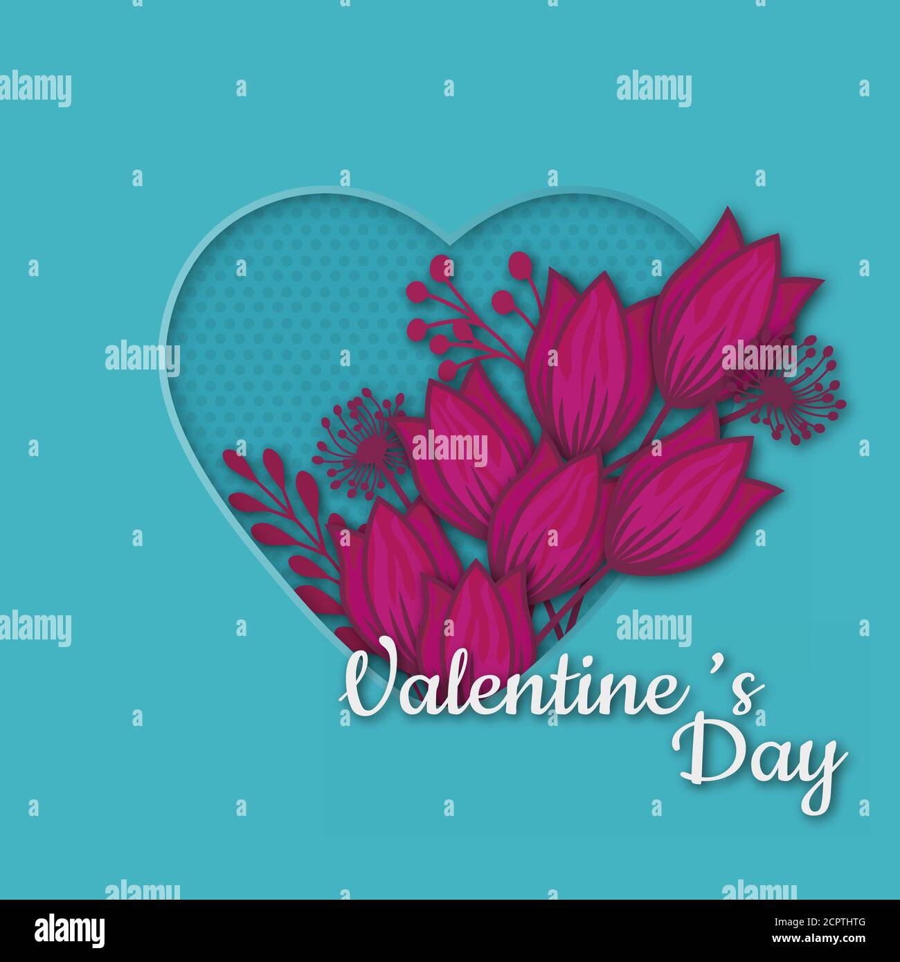 Abstract Floral Greeting card Valentine's day holiday background with