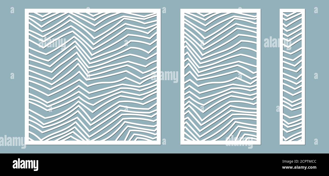 Set, panel for registration of the decorative surfaces. Abstract lines ...