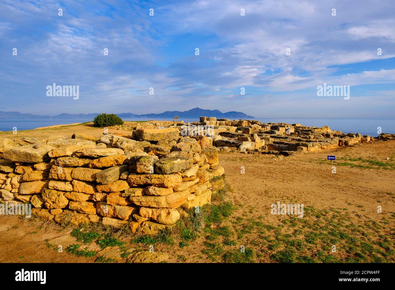 Necropolis of Son Real, Punta des Fenicis near Can Picafort, Mallorca, Balearic Islands, Spain Stock Photo
