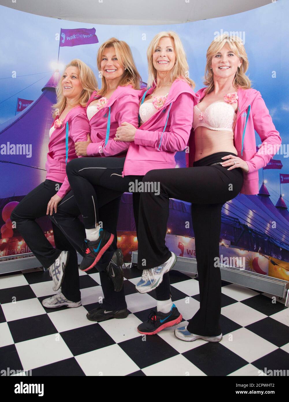 The Janet Reger Team with Aliza Reger, Nina Carter, Jilly Johnson and Anthea Turner. The MoonWalk London 2012, Celebrating 15 years of Moon Walking for the breast cancer charity 'Walk the Walk'. Stock Photo