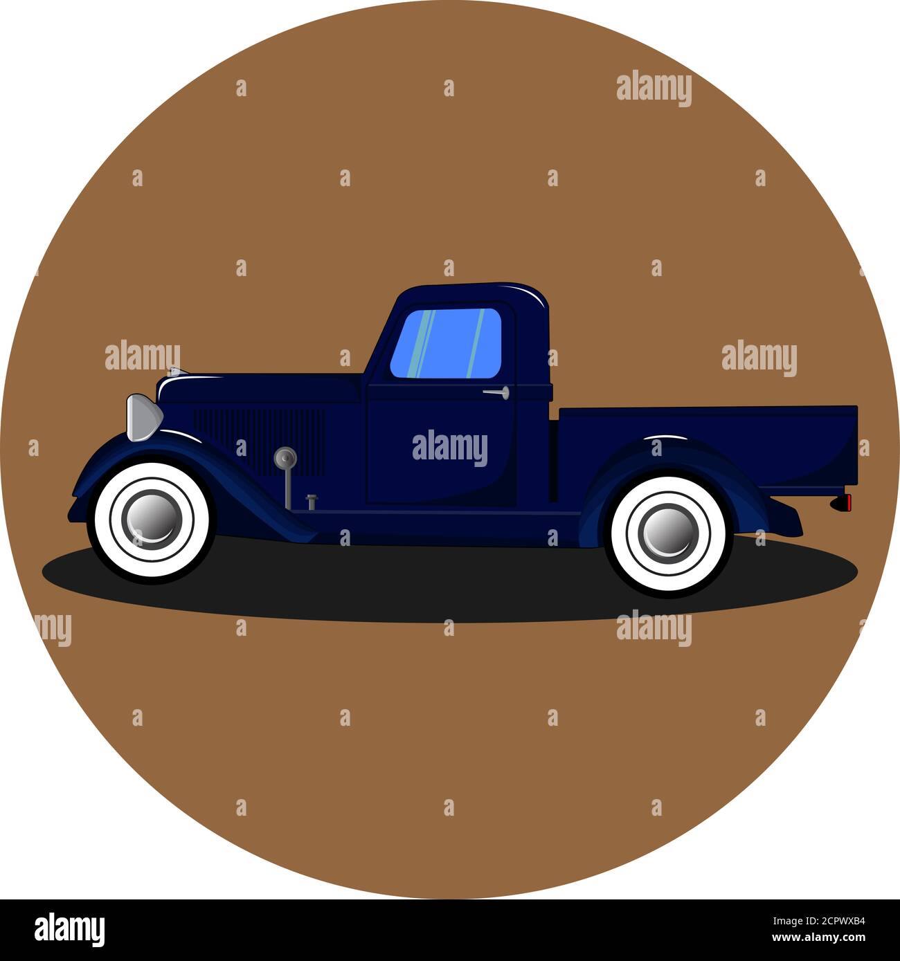 American retro truck,illustration vector vintage truck, classic car vector design Stock Vector