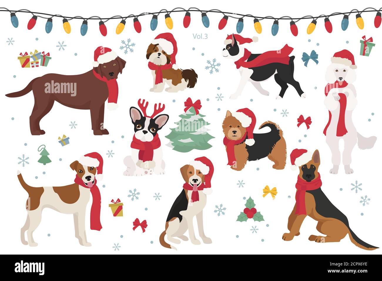 christmas german shepherd clipart