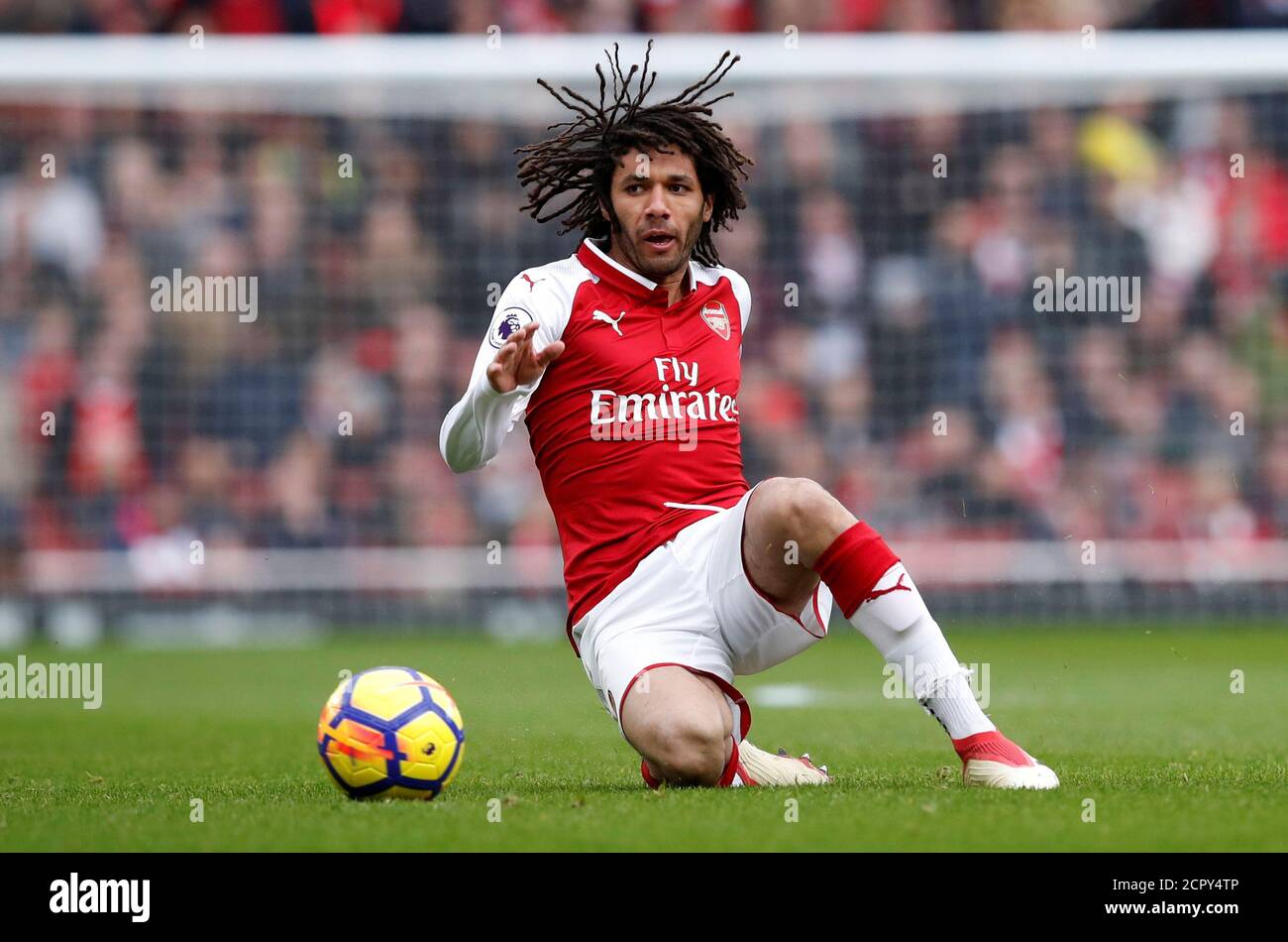 Soccer Football - Premier League - Arsenal vs Watford - Emirates Stadium, London, Britain - March 11, 2018   Arsenal's Mohamed Elneny      REUTERS/Eddie Keogh    EDITORIAL USE ONLY. No use with unauthorized audio, video, data, fixture lists, club/league logos or 'live' services. Online in-match use limited to 75 images, no video emulation. No use in betting, games or single club/league/player publications.  Please contact your account representative for further details. Stock Photo