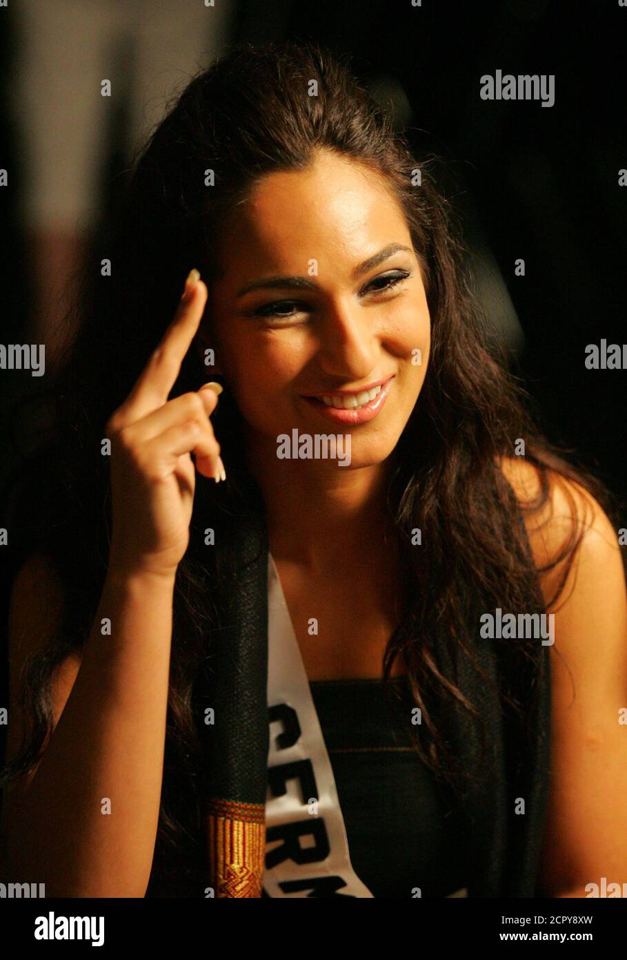 https www alamy com miss universe 2005 contestant asli bayram of germany talks on the pageant a personal tragedy and her future during an interview miss universe 2005 contestant asli bayram 24 of germany talks on the pageant a personal tragedy and her future during an interview in bangkok may 28 2005 as miss universe aspirants ready themselves for the grand finale next week bayram hopes her presence in bangkok will herald better relations between ethnic turks and germans back home the miss universe 2005 pageant will take place in bangkok on may 31 2005 picture taken on may 28 reutersadrees latif image375539889 html
