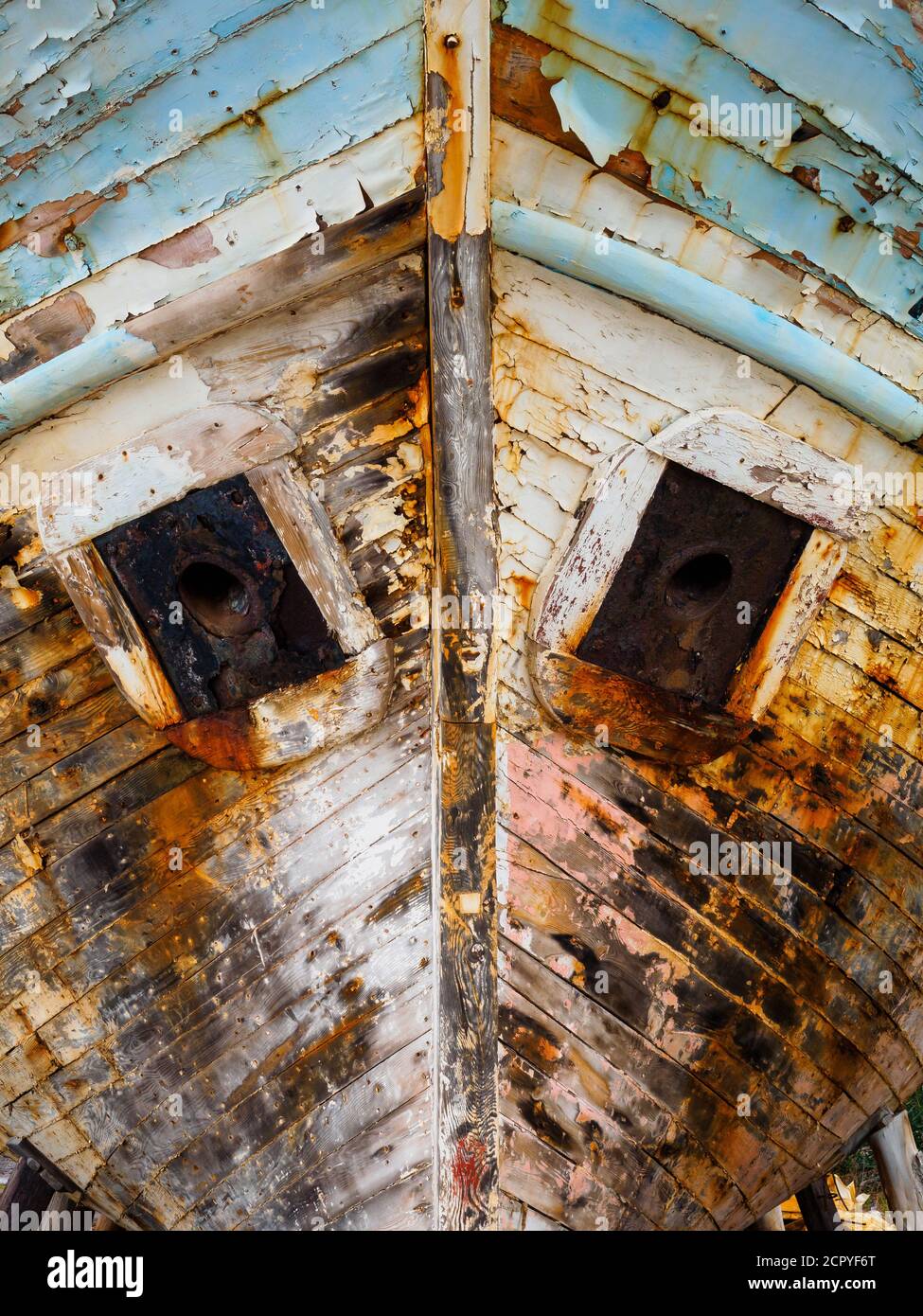 Abandoned old fishing boat in Latchi Harbour, Cyprus Stock Photo - Alamy