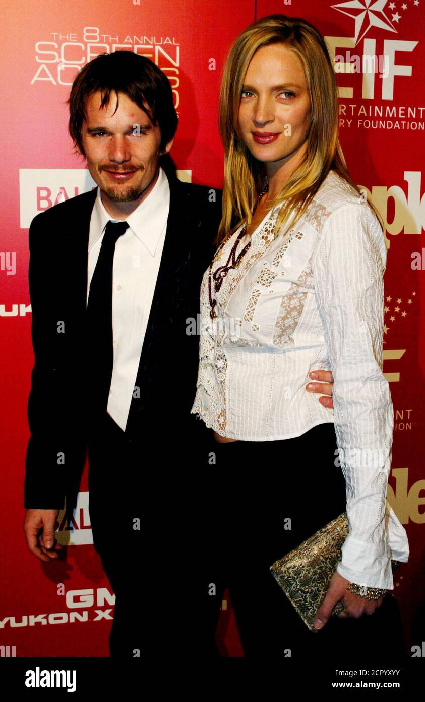 Uma thurman with husband ethan hawke hi-res stock photography and images -  Alamy