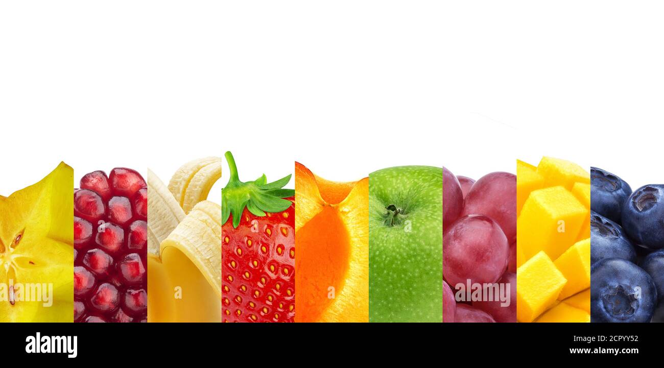 Baner with fruits and berries Stock Photo