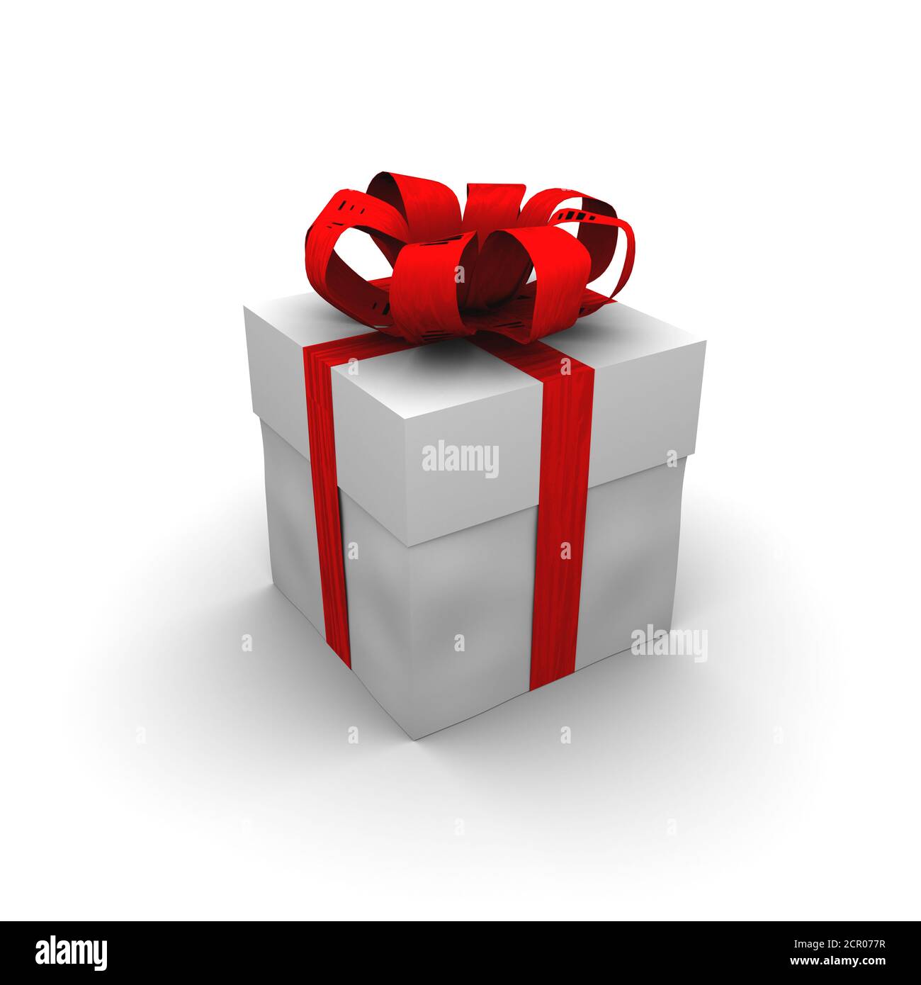 Gift box with bow. Present. Gift box. Packing with tape. 3d render