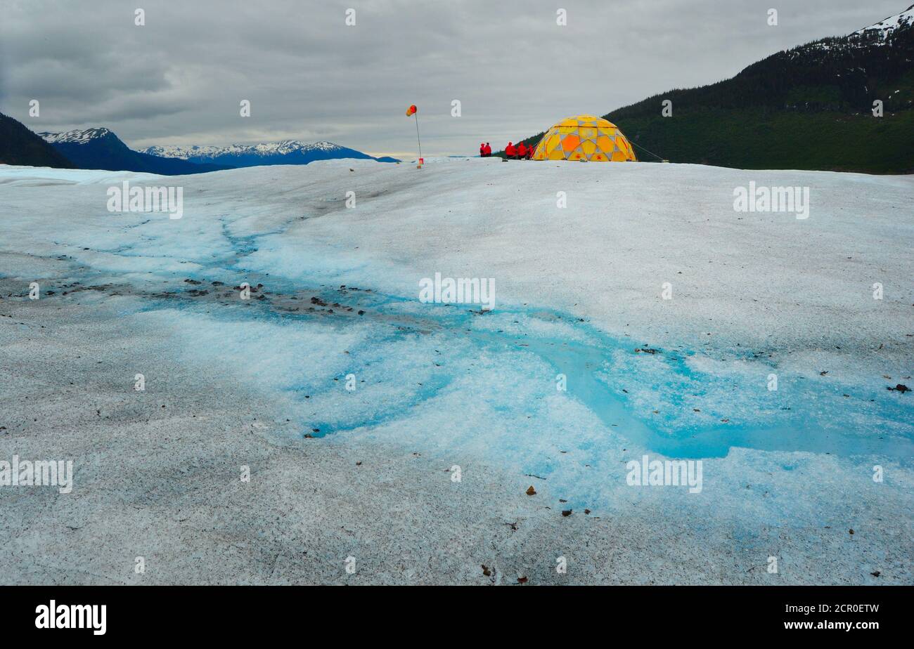 Mendenhall Glacier trek expedition Stock Photo
