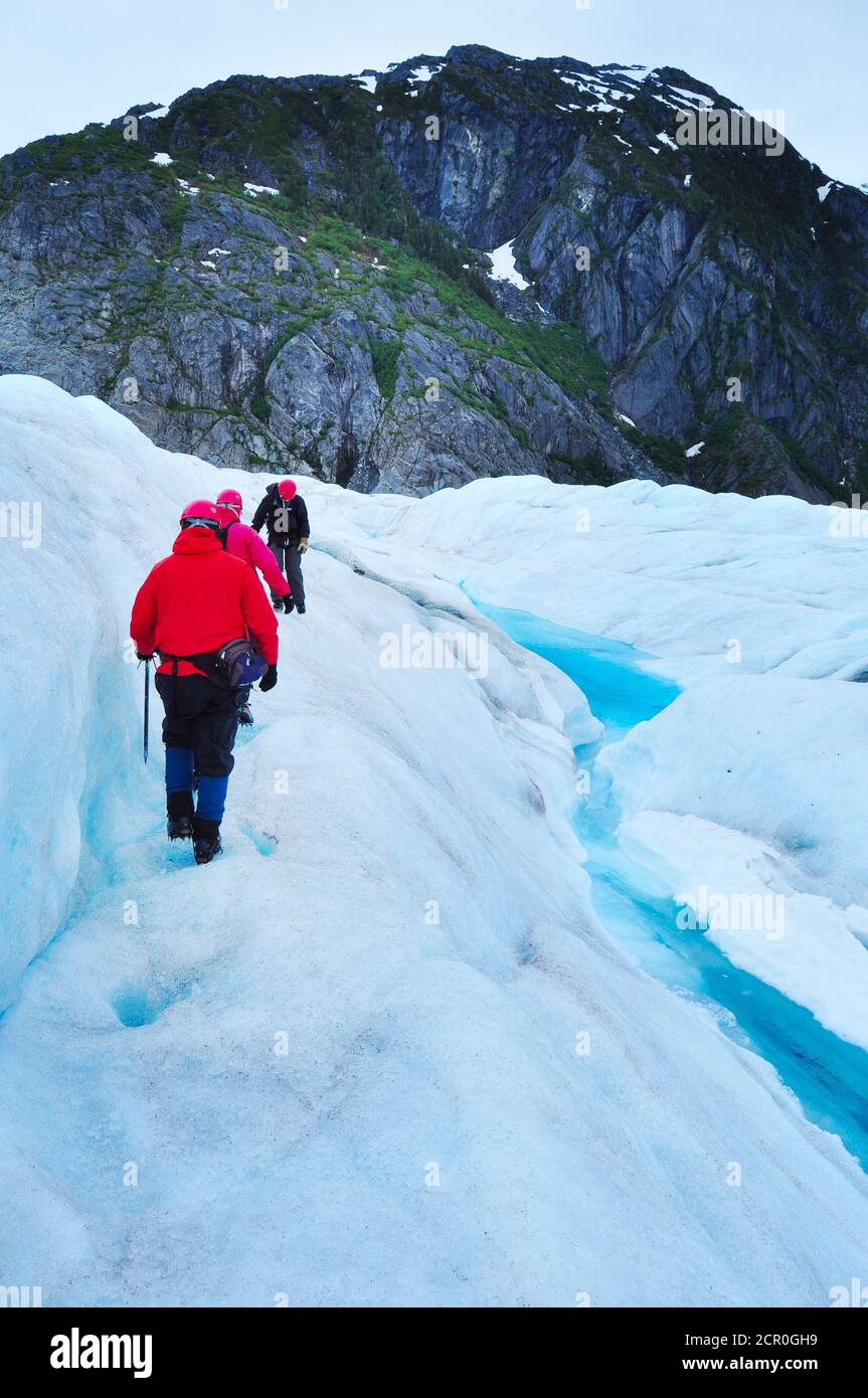 Mendenhall Glacier trek expedition Stock Photo