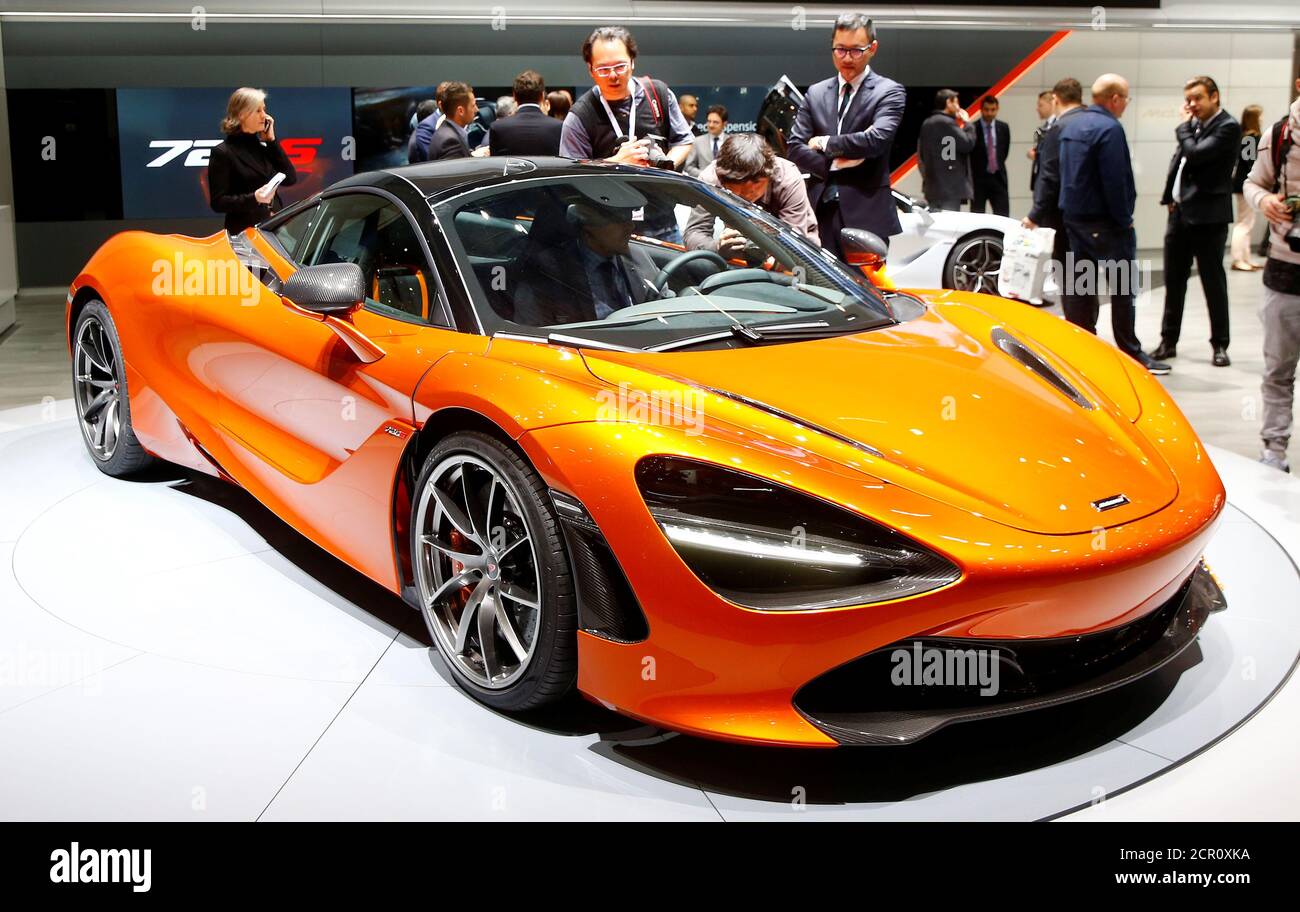 A McLaren 720S car is seen during the 87th International Motor Show at Palexpo in Geneva, Switzerland March 8, 2017. REUTERS/Arnd Wiegmann Stock Photo