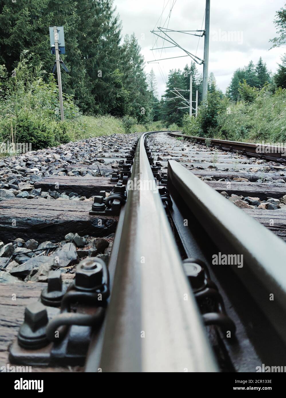 Details of a railroad track Stock Photo Alamy