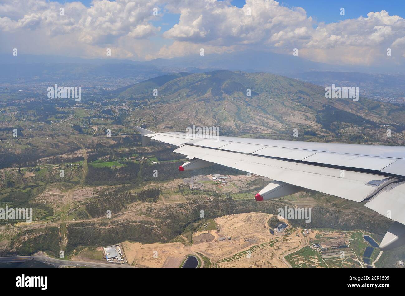 Airplane in the sky, travel image Stock Photo
