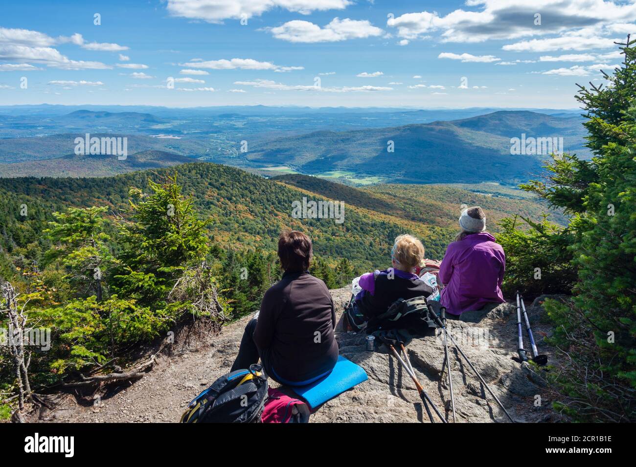 Sutton, CA - 17 September 2020: People looking at the view at the top ...