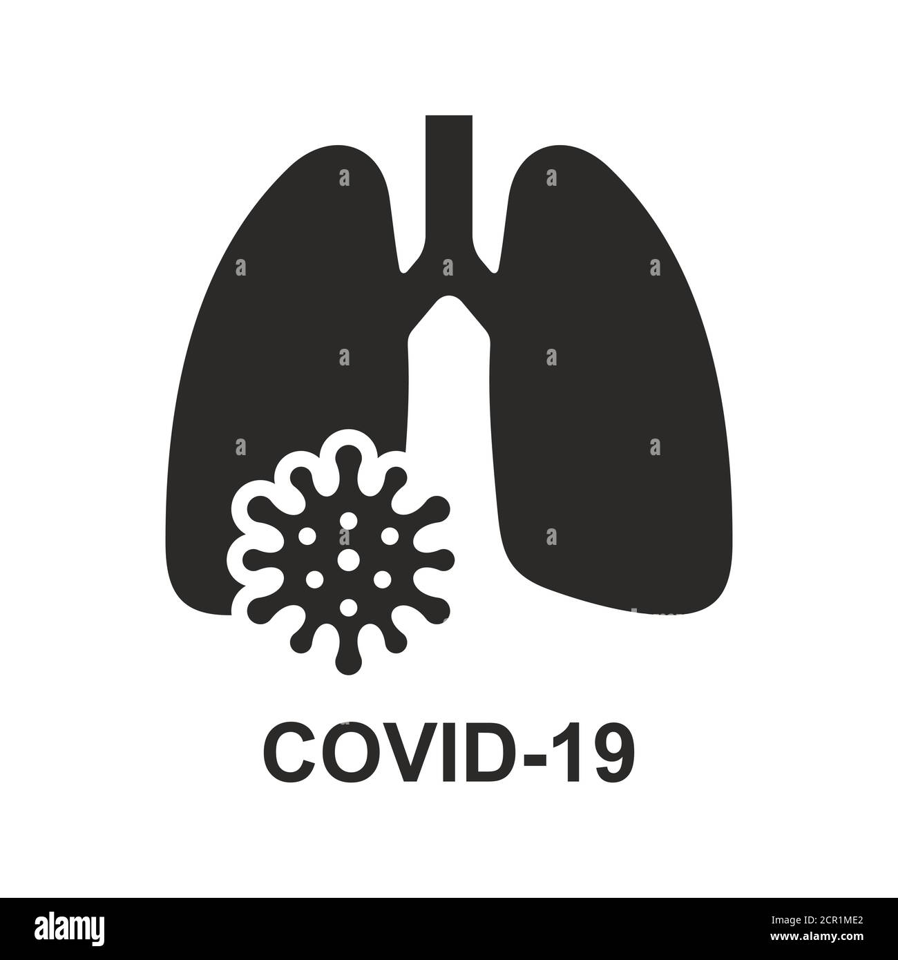 Lungs icon. Vector icon isolated on white background. Stock Vector
