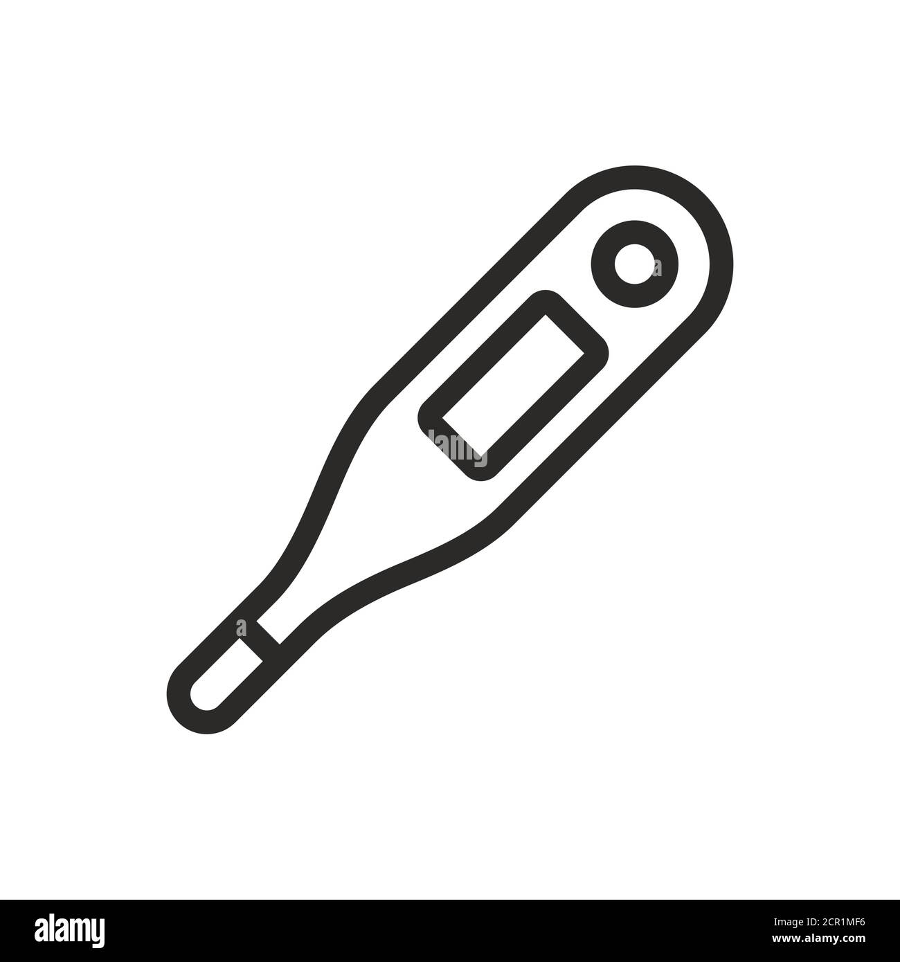 Digital thermometer icon. Fever, high temperature. Vector icon isolated on white background. Stock Vector